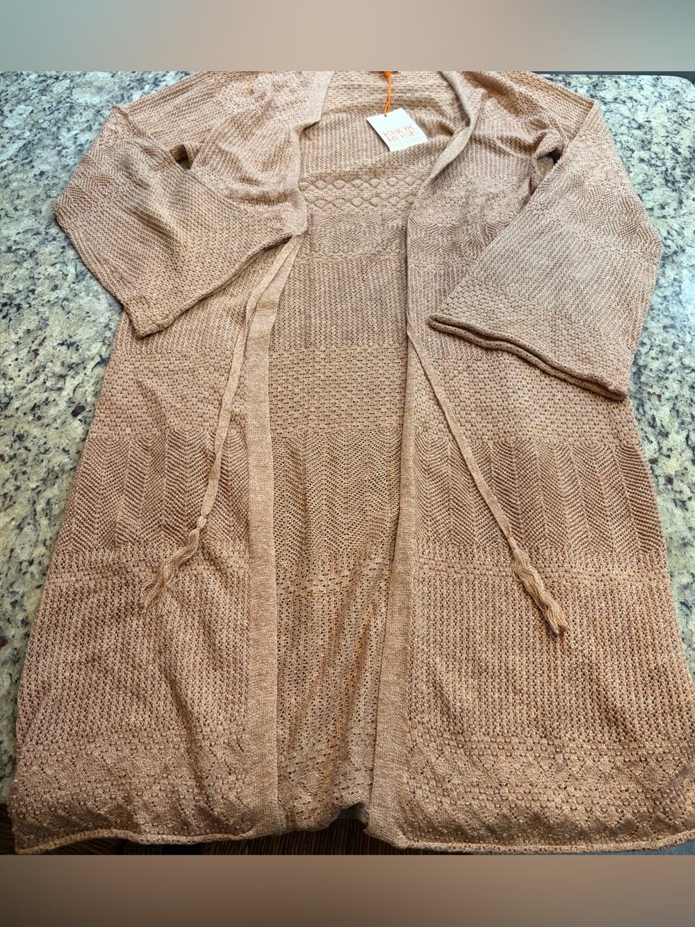 Knox Rose Open-Front Knit Cardigan with Bell Sleeves